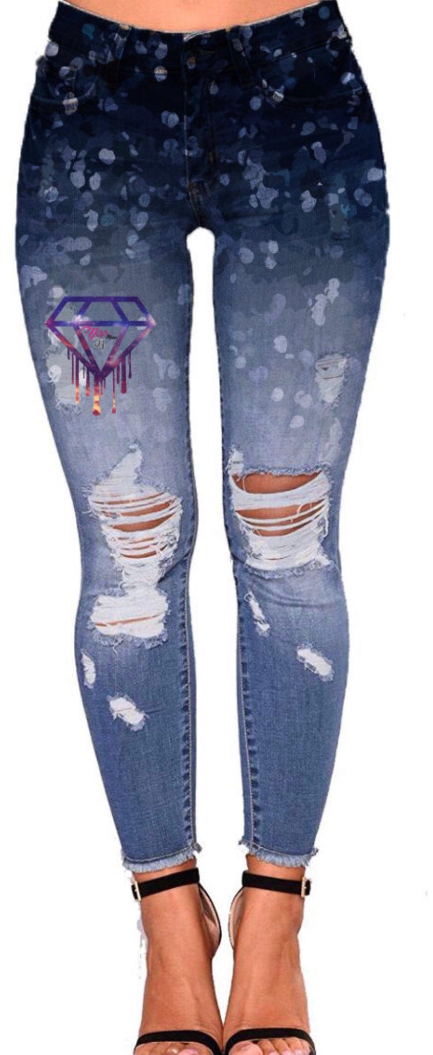 Women Mizz Max Diamond Logo Jeans