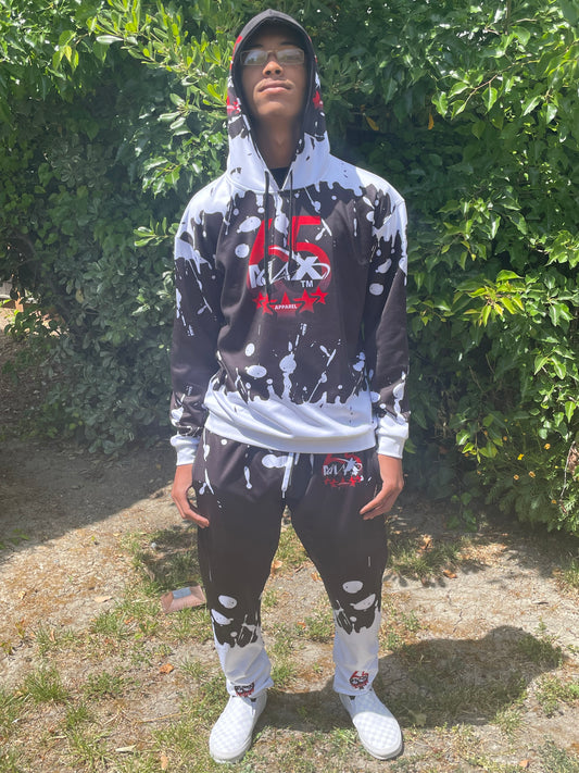 Black and White Cloud Sweat Suit