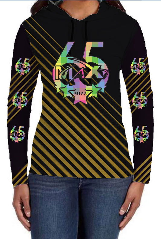 Black And Gold Stripe Hoodie