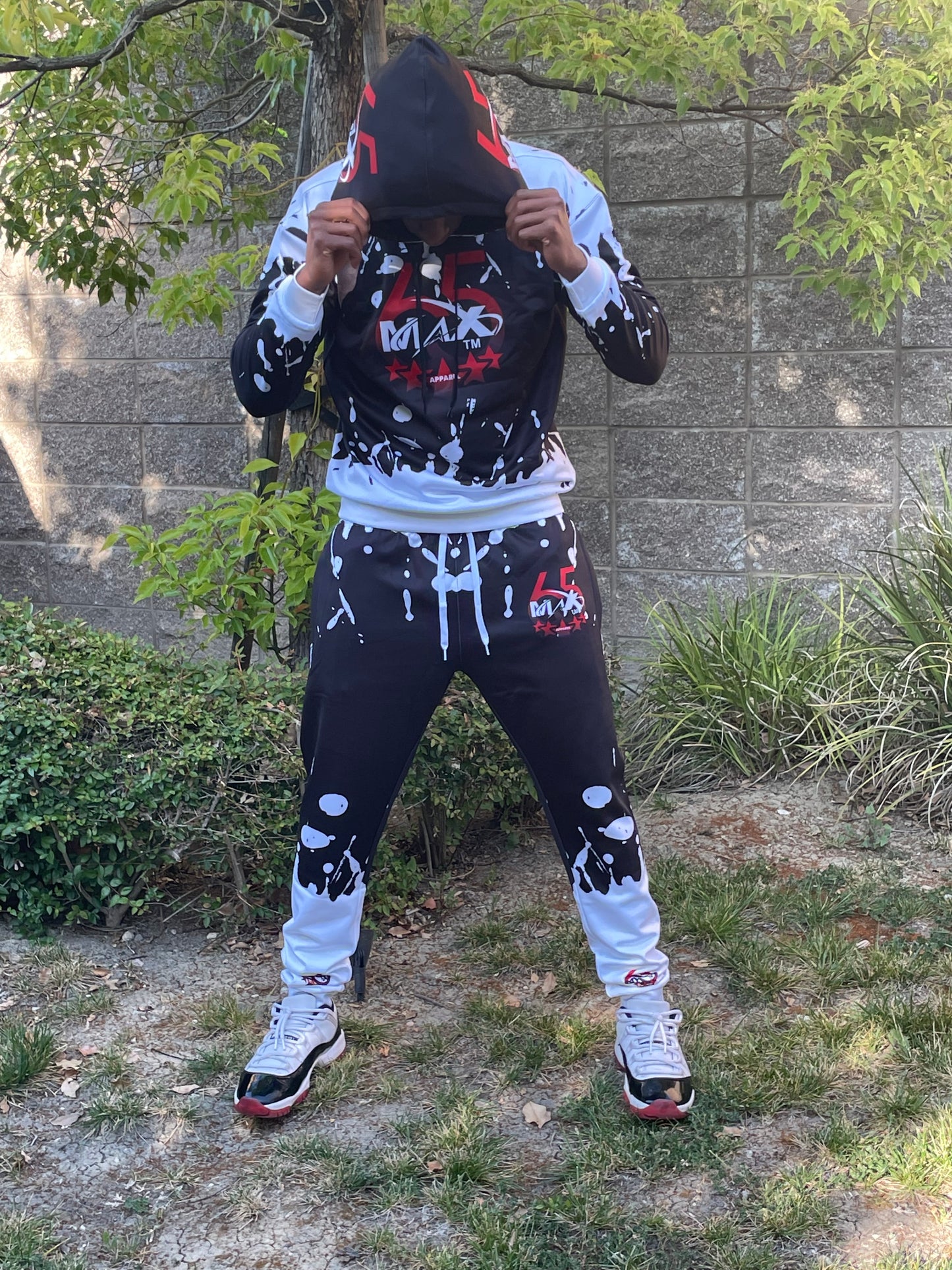 Black and White Cloud Sweat Suit